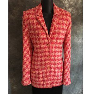 ST JOHN PINK MULTI JACKET KNIT BLAZER 6